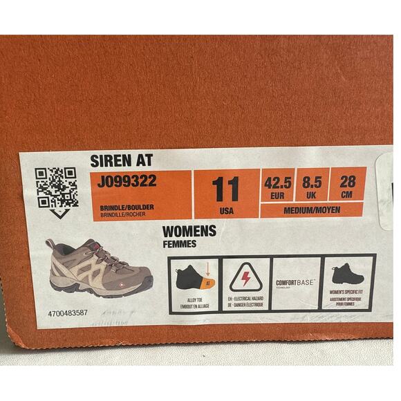 Merrell Siren Safety Work Shoe Women's 11M Alloy Toe EH Leather Brindle J099322 - Picture 11 of 12